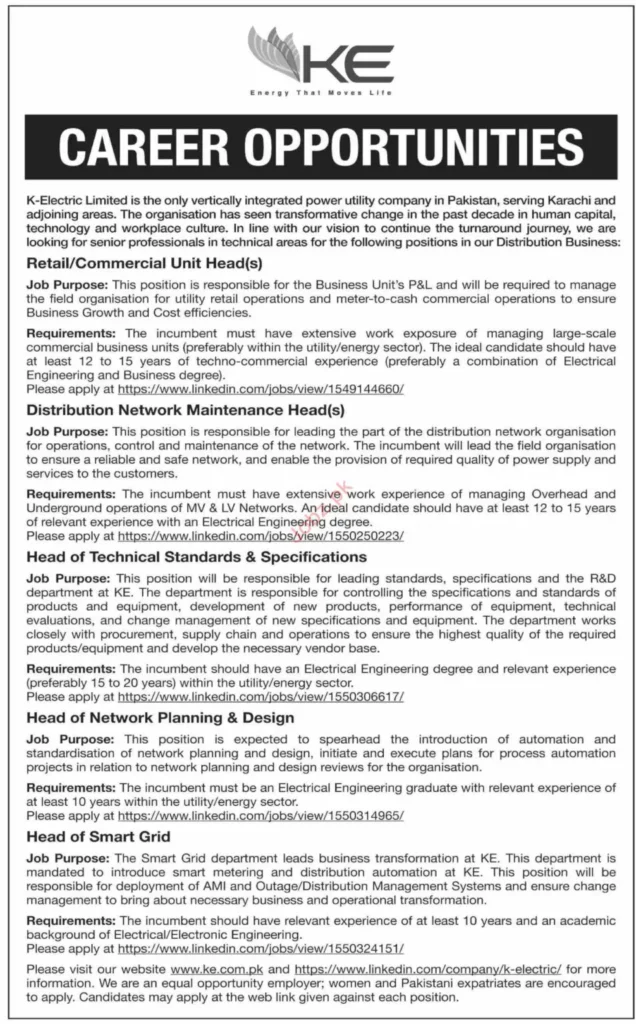 k electric jobs Karachi 2024