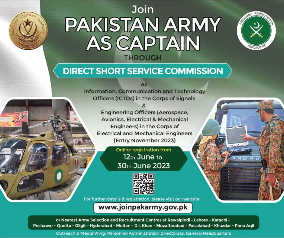 Join Pak Army As Captain jobs 2024